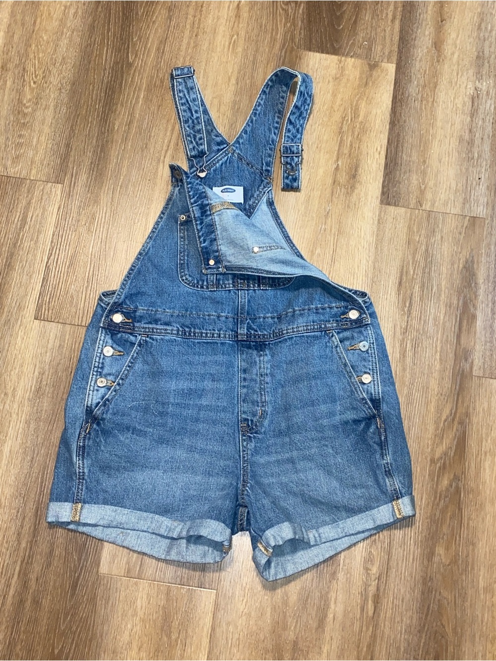 Old Navy Blue Denim Short Overalls - Women's Shorts